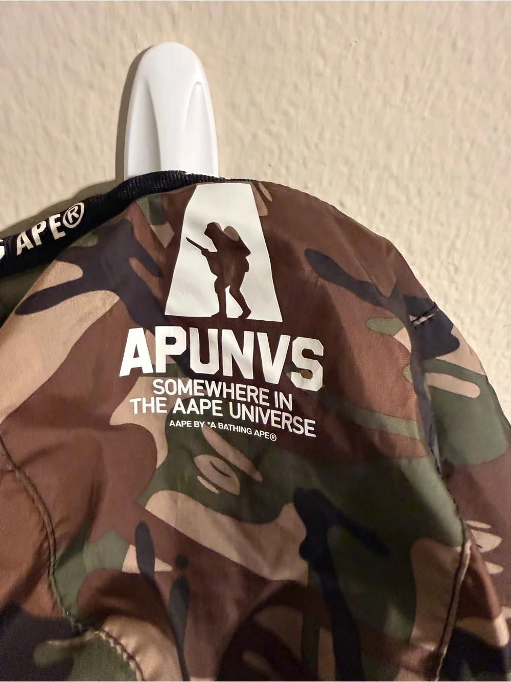 AAPE by A Bathing Ape Camouflage & Black Hooded Windbreaker